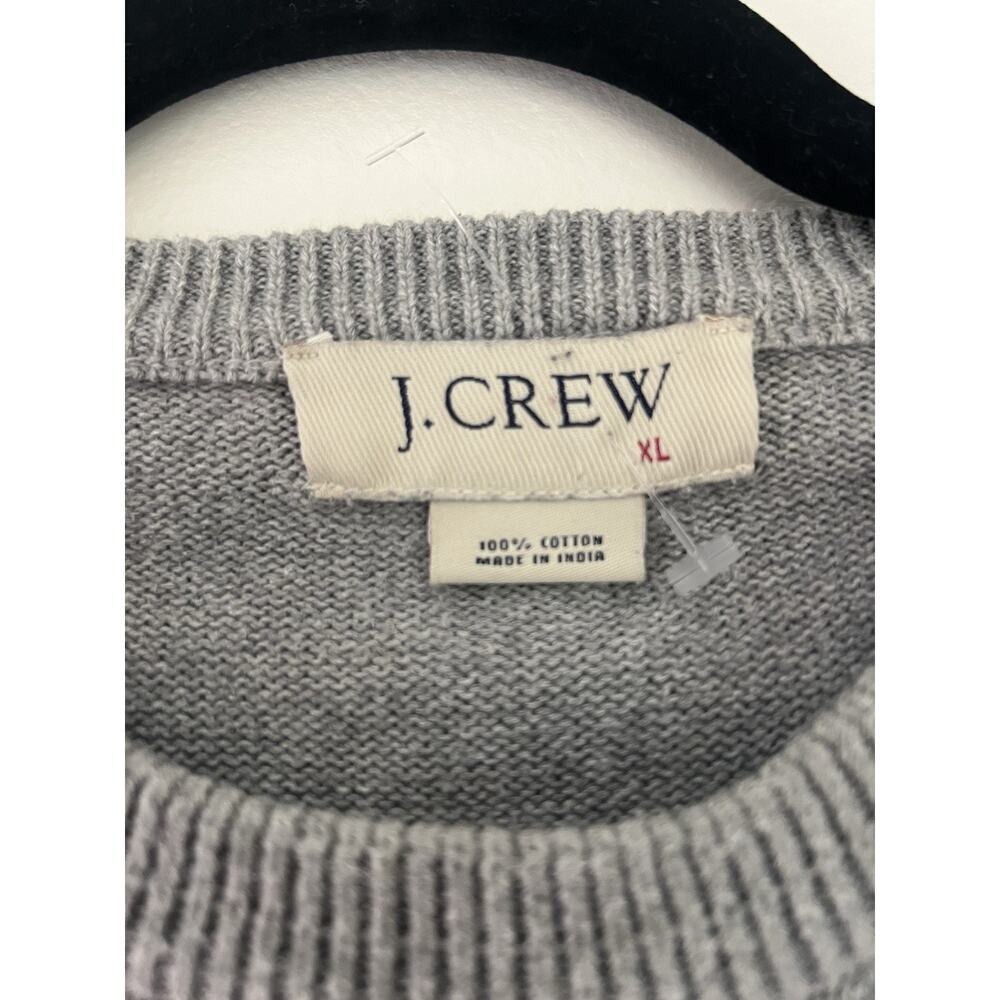 Vintage J. Crew Men’s Size Xl Gray 100% Cotton Knit Crewneck Sweater Pullover - Picture 3 of 7